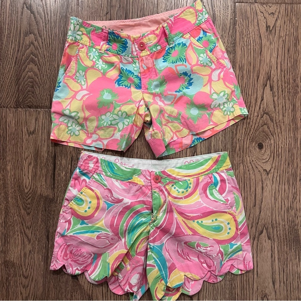 Lilly Pullitzer Shorts Size 00 EUC lot of 2